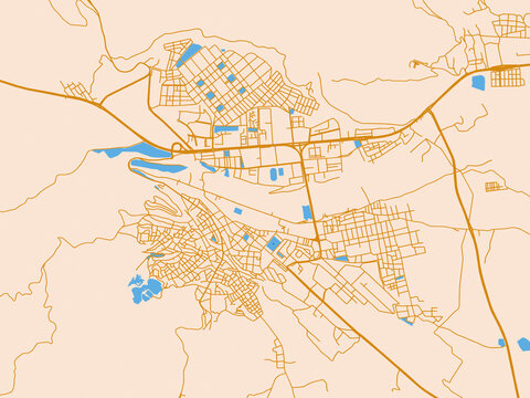 City street layout of Bingoel, T&uuml;rkiye