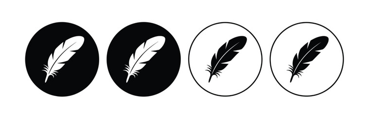 Obraz premium fluffy feather icons pack, soft light feather shapes, nature and decorative elements collection, simple modern vector illustration set.