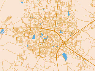 Fototapeta premium Clean urban street map of Duezce, Türkiye