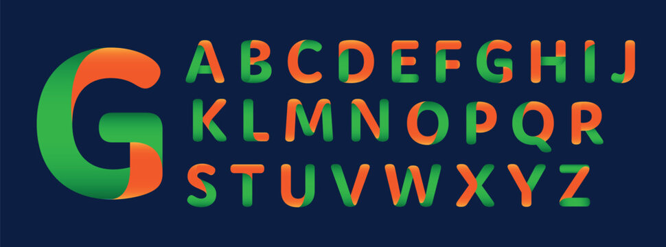 Colorful creative modern Font Design. Modern logo typography festive letter set for rainbow logo, headline, color cover title. 
