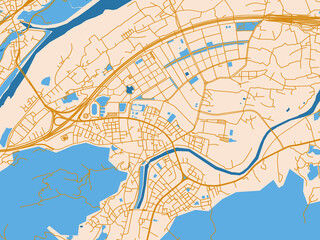 Fototapeta premium Cartographic city illustration of Sanxia, Taiwan