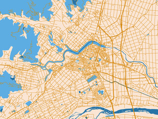 Naklejka premium Urban planning style map of Yilan, Taiwan