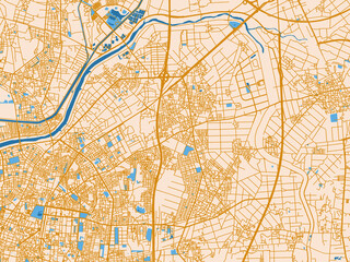 Obraz premium Street network map — Yongkang, Taiwan