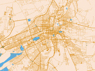 Fototapeta premium Urban map of Al Ain City, United Arab Emirates