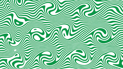 Fototapeta premium Seamless green and white abstract swirl pattern with flowing organic wavy lines, topographic curves creating dynamic motion and modern retro textured background