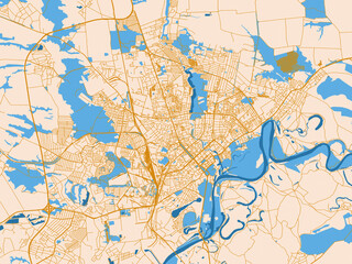 Fototapeta premium Urban grid map — Chernihiv, Ukraine