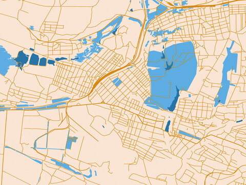 Urban map background of Chystyakove, Ukraine