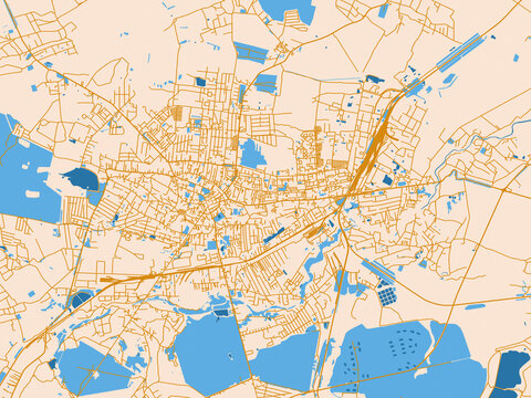 Urban planning style map of Drohobych, Ukraine