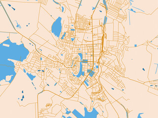 Naklejka premium Kamianets-Podilskyi Ukraine city map poster