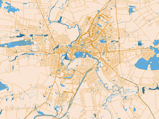 Naklejka premium City grid layout map — Lutsk, Ukraine