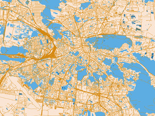 Fototapeta premium Street network map of Lviv, Ukraine