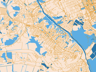Fototapeta premium Urban grid map of Lysychansk, Ukraine