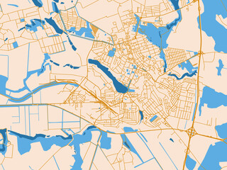 Obraz premium Decorative city map of Uman, Ukraine
