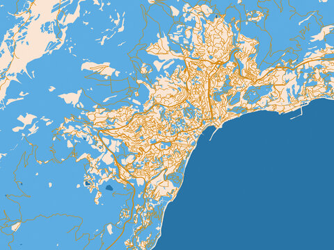 Street grid map of Yalta, Ukraine