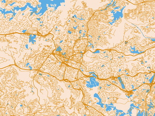 Fototapeta premium Geographic city layout of Pinetown, South Africa