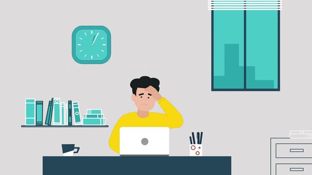 Stock animation video of the concept of the Overload at work 