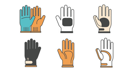 Obraz premium Anti Vibration Gloves Line art abstract clean shape illustration