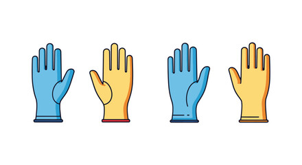 Obraz premium Cleanroom Gloves Line art modern abstract minimal illustration