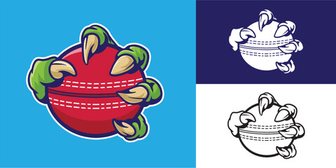 claw grab cricket ball good for logo, sticker, element design, etc © angga