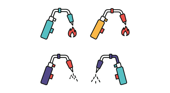 Brazing Torch Line art vector modern clean illustration