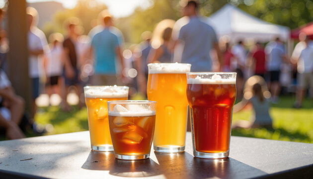 Craft beverages at NFL playoff tailgate meetup, festive celebration