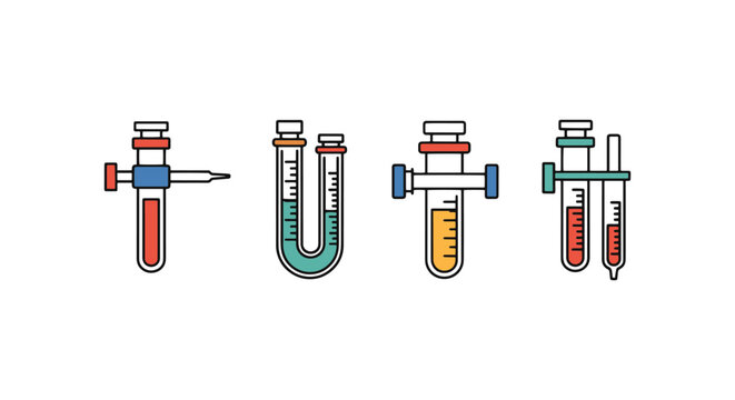 Burette Line art vector set abstract modern pattern illustration