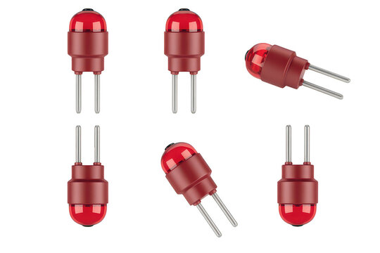 Red light emitting diodes isolated on a transparent background