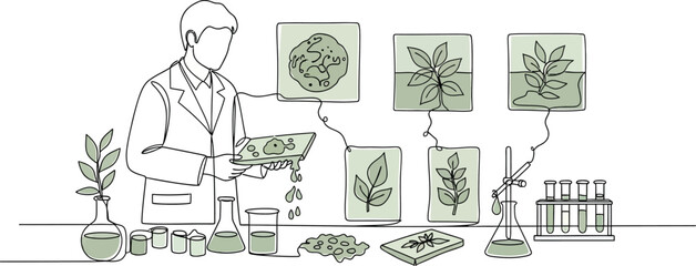 Obraz premium botanist studying plant species in laboratory