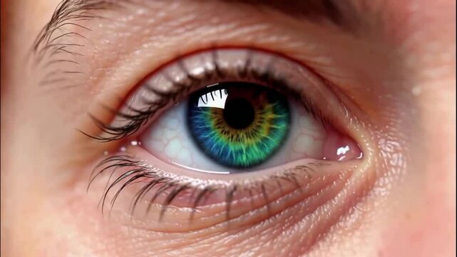 Vibrant Colored Iris Variation Macro Shot for Beauty Commercial