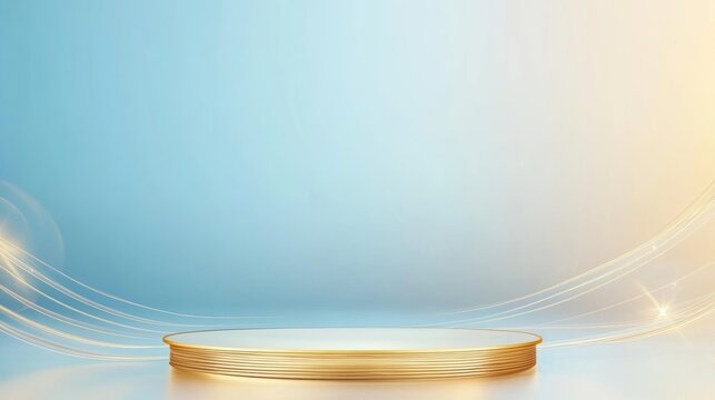 E-commerce product technology booth with blue background