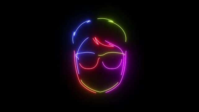 Image Anonymous Generic neon line icon seamless loop