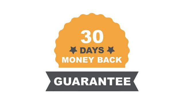 30 days money back guarantee icon on white background.