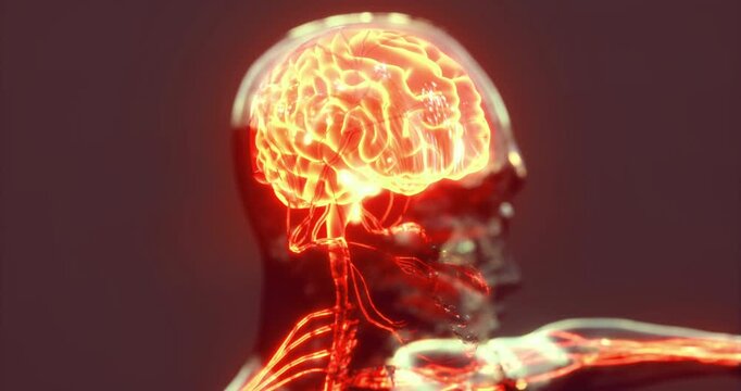 Illustration displays intricate brain anatomy with vivid emphasis on neural pathways and structures. This visualization enhances understanding of how the brain interacts with the body.