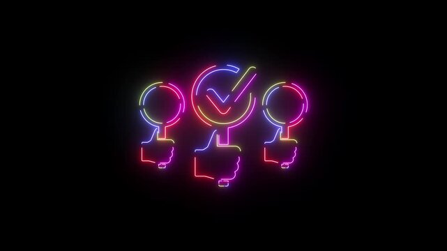 Proposal Proposition Overture neon line icon seamless loop