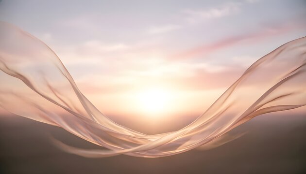 Elegant Rose Gold Gradient Waves and Soft Glowing Center Abstract Background Design