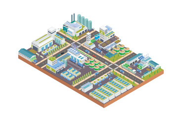 Obraz premium Isometric Eco City Map Diorama