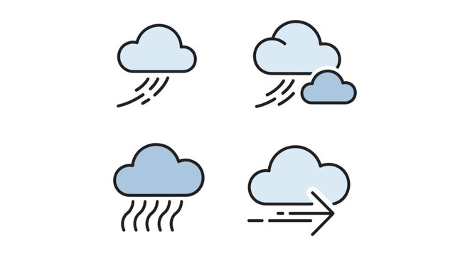 Cloud Air Stream Line art clean abstract creative vector