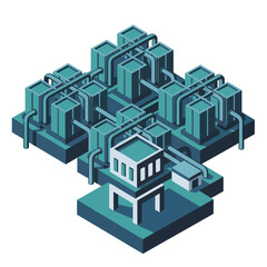 Fototapeta premium Isometric Illustration of Industrial Factory Building.
