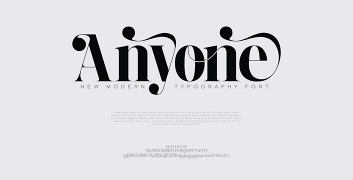 Elegant alphabet letters font set. Classic Custom Lettering Designs for logo, Poster. Typography fonts classic style, regular uppercase, lowercase and number. vector illustration
