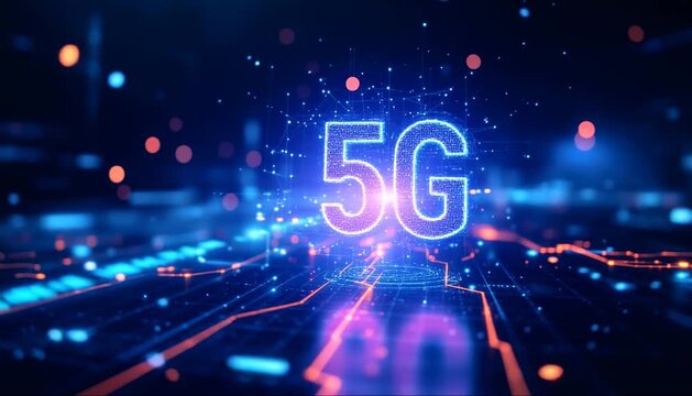 High-speed 5G connection represented digitally 