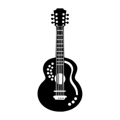 Obraz premium twelve string guitar silhouette icon illustration for music string instrument and acoustic performance design