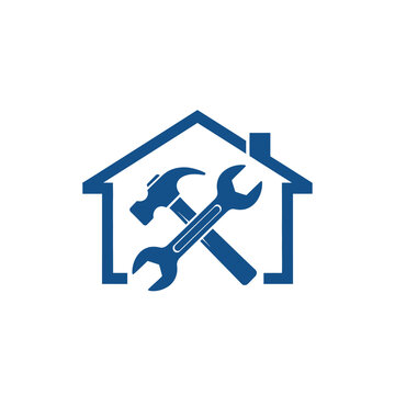 House repair and construction tools logo.