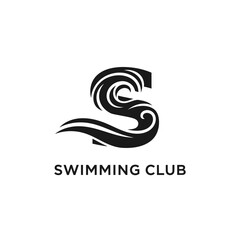 Fototapeta premium Swimming club logo with stylized letter.