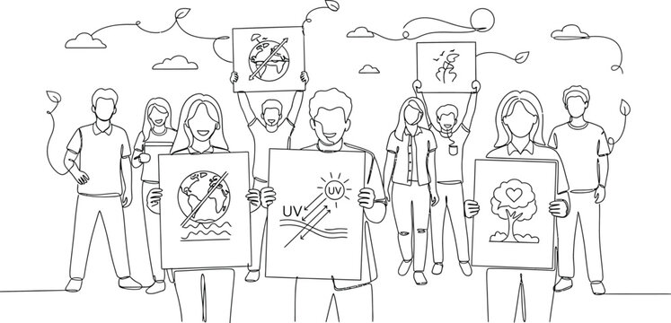 people holding signs and protesting