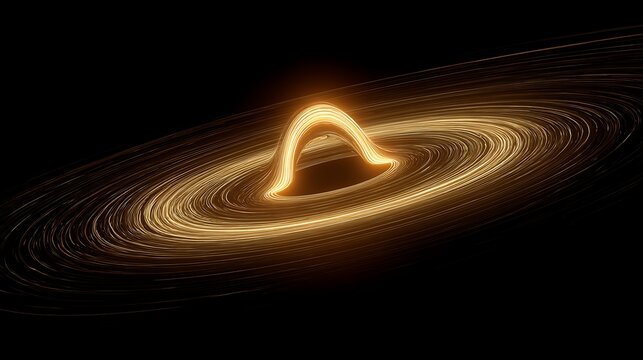 A computer-generated model of a black hole and accretion disk 