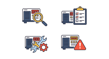 Fototapeta premium Generator Inspection Line art simple minimal illustration vector