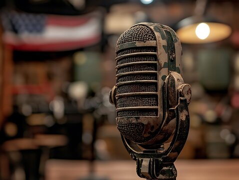 Vintage microphone, a musical nostalgia journey into acoustic recording heritage