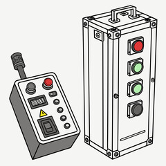 Industrial control panel with remote © ggg
