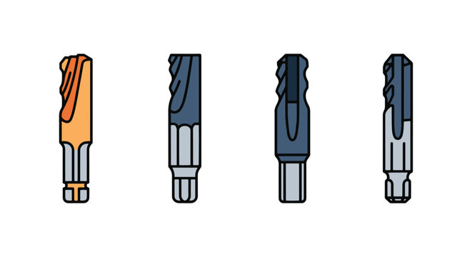 Countersink Set Line art modern color shapes illustration
