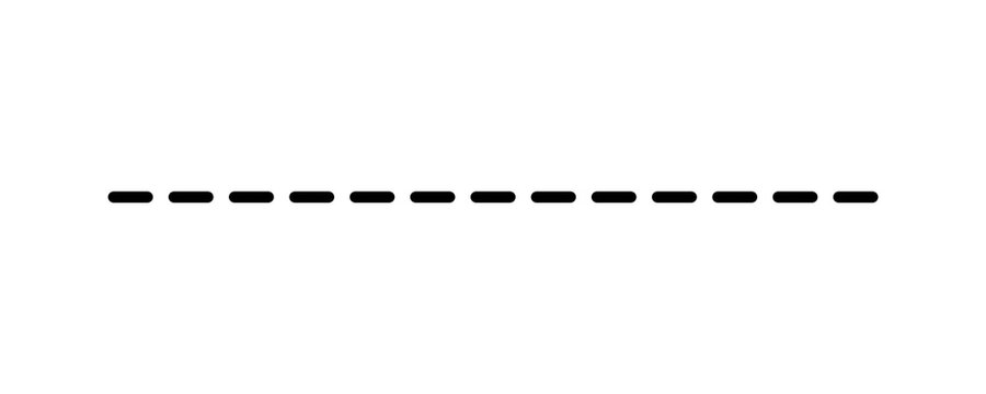 black dotted line dashed line on transparent background 